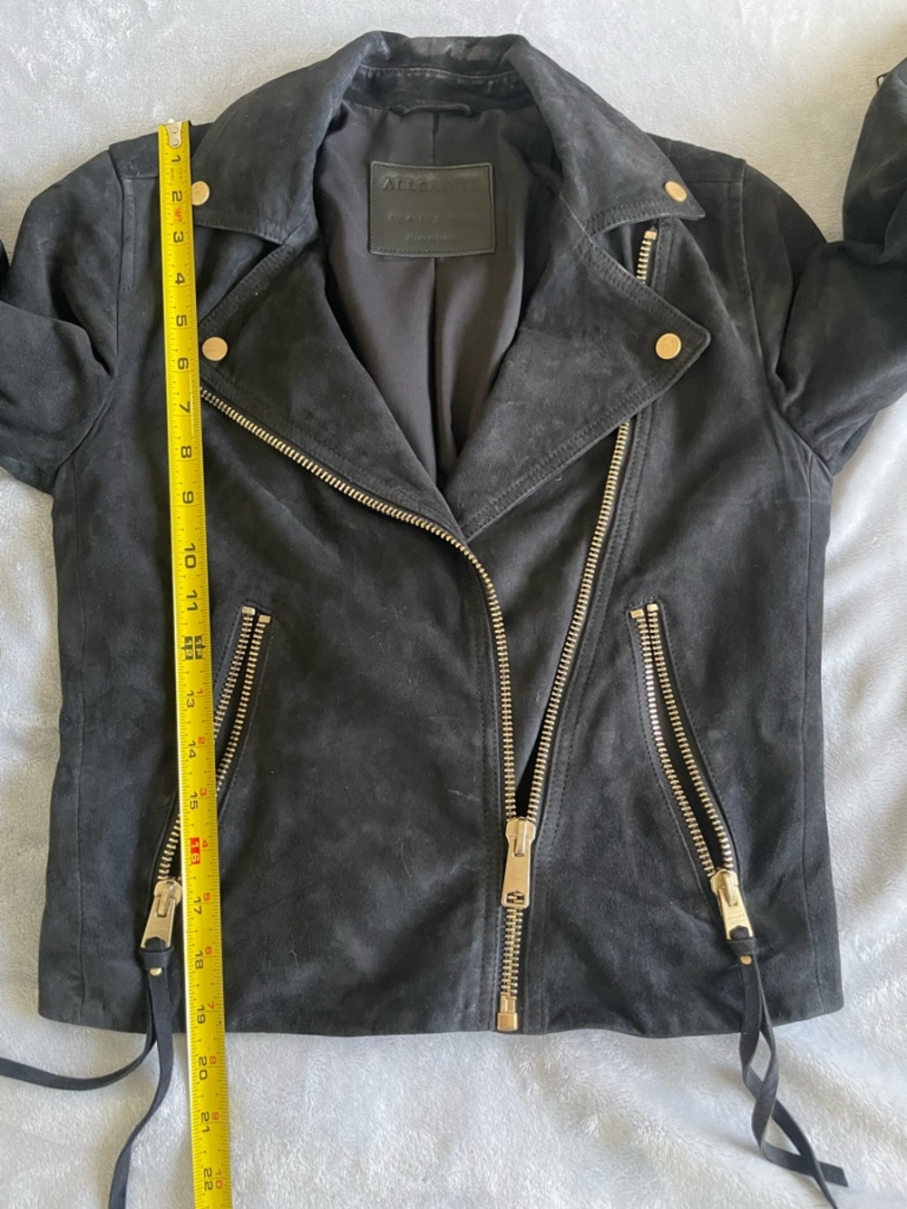 AllSaints | The Dalby Biker | Pristine Midnight Suede - Picture 6 of 10
